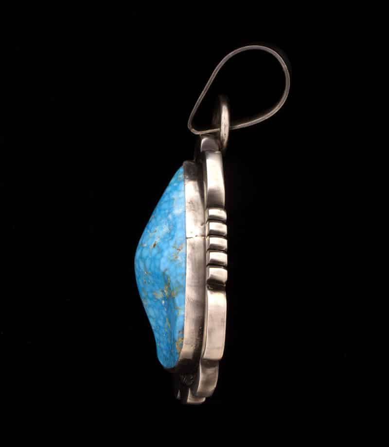 Natural Free Form Birdseye Kingman Turquoise Pendant