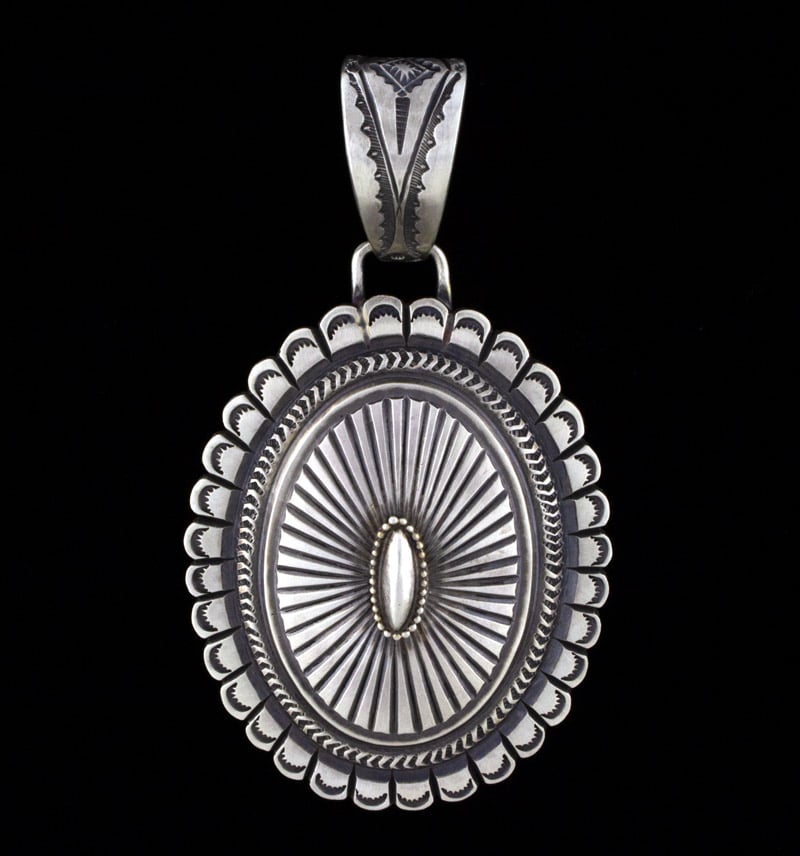 Sterling Silver Concho Style Pendant