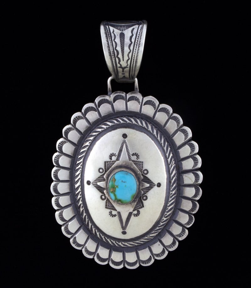 Concho Style Pendant With Sonoran Gold Turquoise