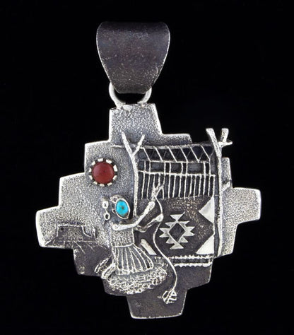 Tufa Cast Navajo Rug Weaver Pendant