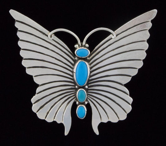 Sleeping Beauty Turquoise Butterfly Pin-Pendant