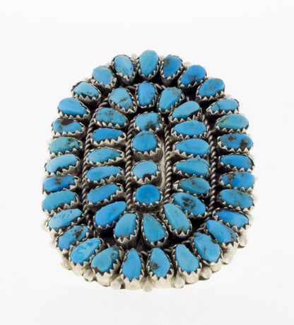 Natural Sleeping Beauty Turquoise Petit Point Cluster Ring