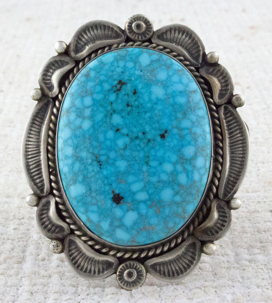 High Grade Natural Birdseye Kingman Turquoise Ring