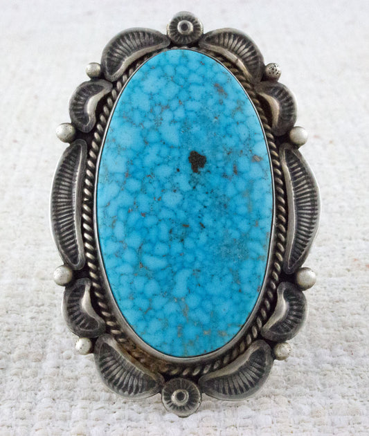 High Grade Natural Birdseye Kingman Turquoise Ring