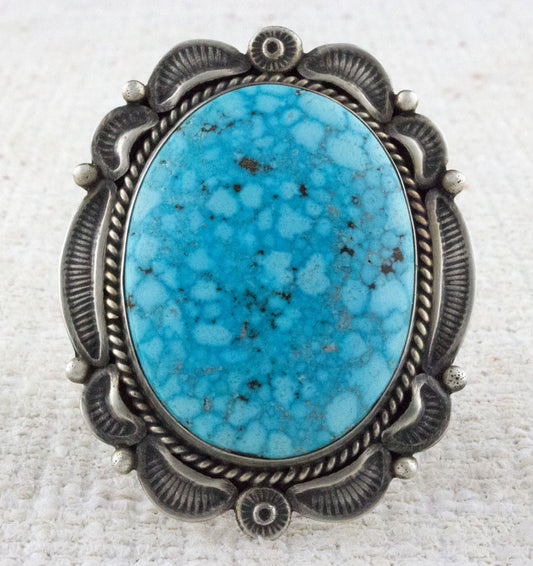 High Grade Natural Birdseye Kingman Turquoise Ring