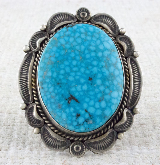 High Grade Natural Birdseye Kingman Turquoise Ring