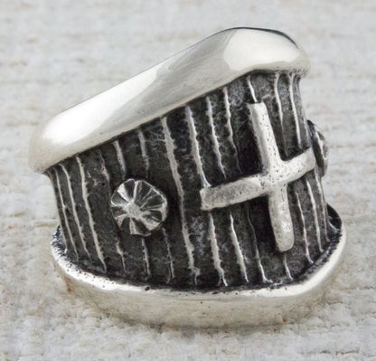 Tufa Stone Cast Sterling Silver Ring