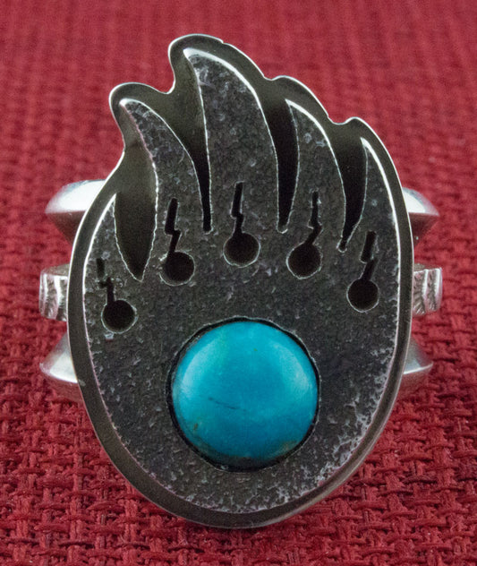 Badger Claw Ring With Kingman Turquoise Stone