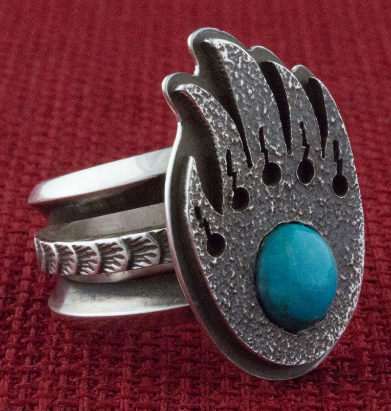 Bague Griffe de Blaireau avec Pierre de Turquoise de Kingman