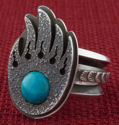 Bague Griffe de Blaireau avec Pierre de Turquoise de Kingman