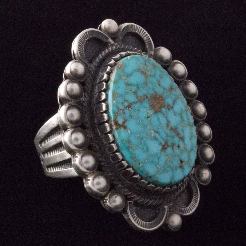 Natural Birdseye Kingman Turquoise Ring