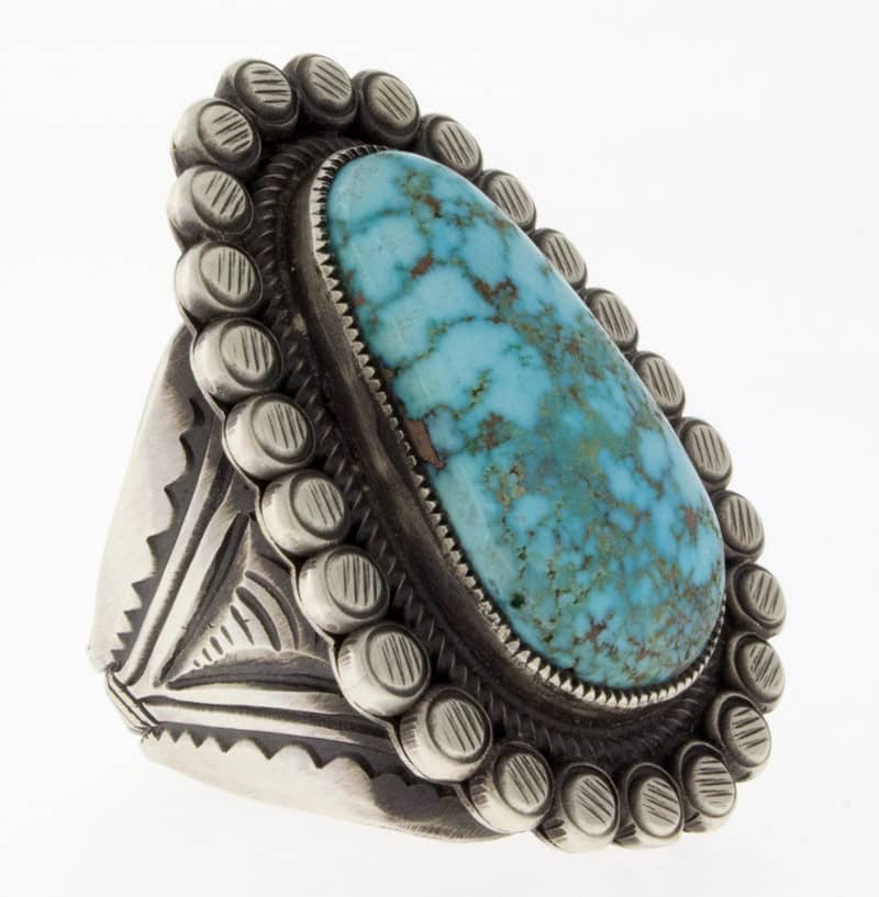 Natural Kingman Water Web Turquoise Ring