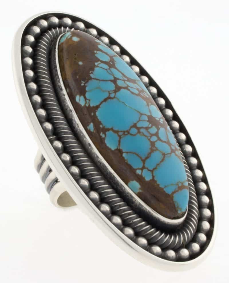 Bague statement en turquoise égyptienne naturelle