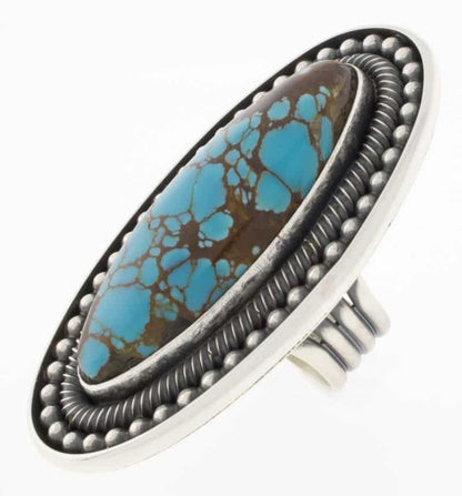 Bague statement en turquoise égyptienne naturelle