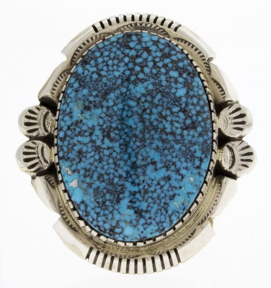 High Grade Natural Birdseye Kingman Turquoise Ring