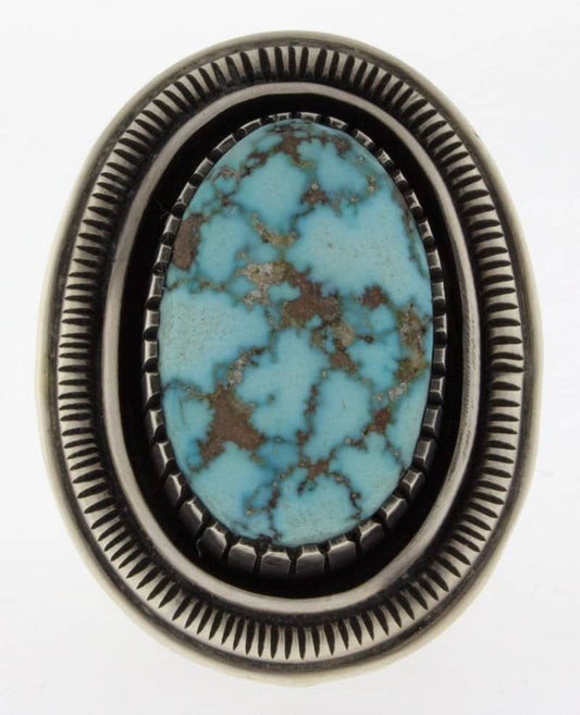 High Grade Natural Kingman Water Web Turquoise Ring