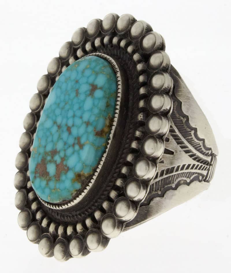 Natural Birdseye Kingman Turquoise Ring