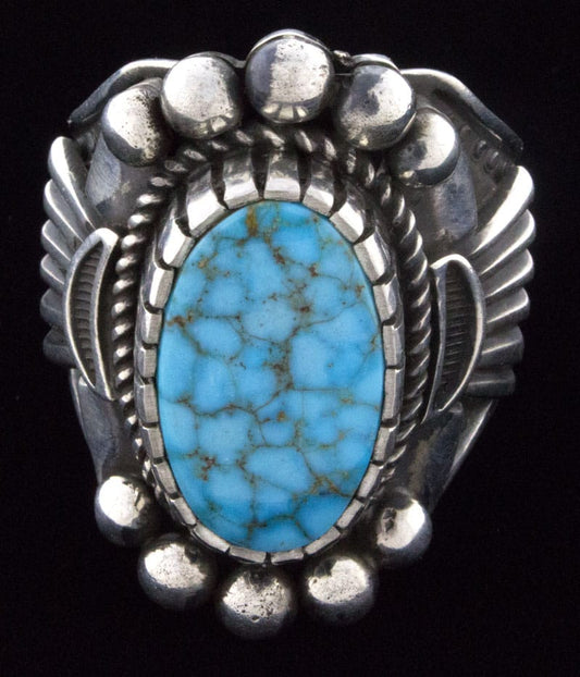 Natural Birdseye Kingman Turquoise Ring