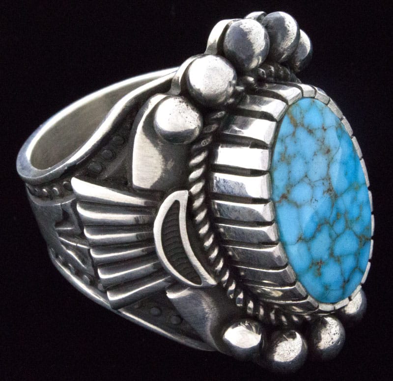 Natural Birdseye Kingman Turquoise Ring