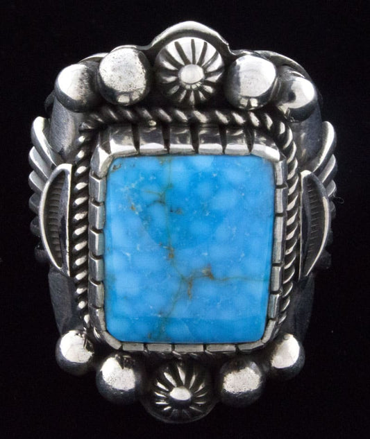 Natural Birdseye Kingman Turquoise Ring