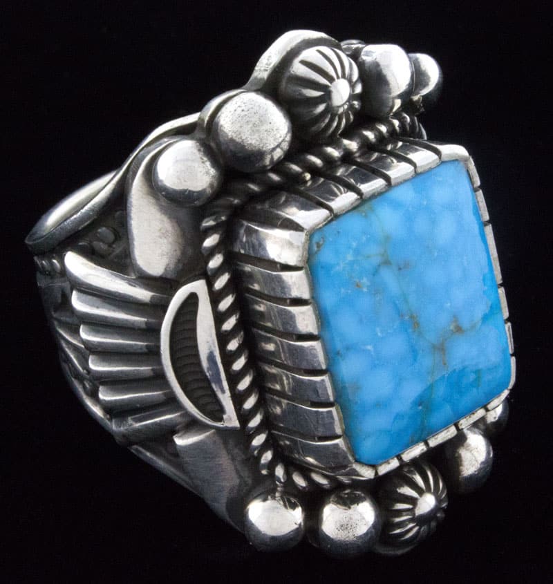 Natural Birdseye Kingman Turquoise Ring