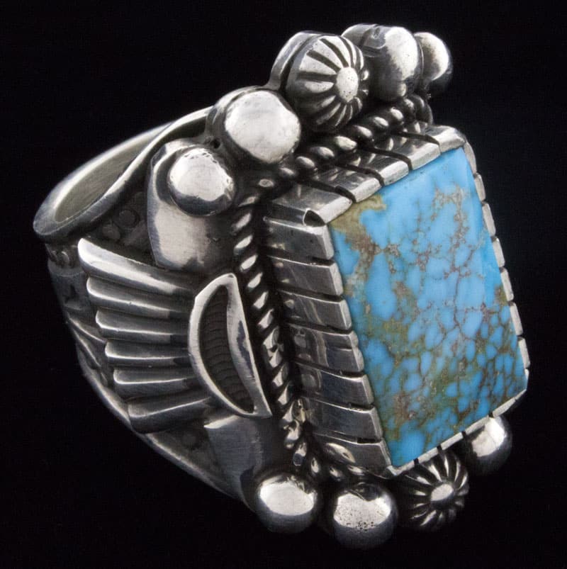 Natural Birdseye Kingman Turquoise Ring