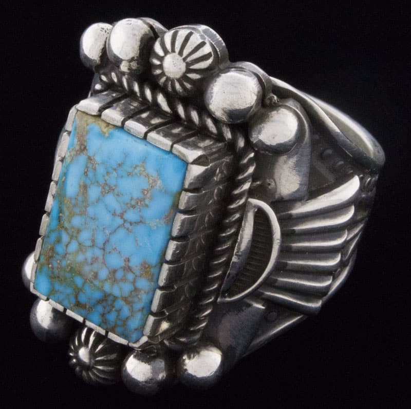 Natural Birdseye Kingman Turquoise Ring