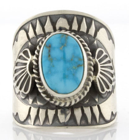 Natürlicher Kingman-Turquoise-Ring