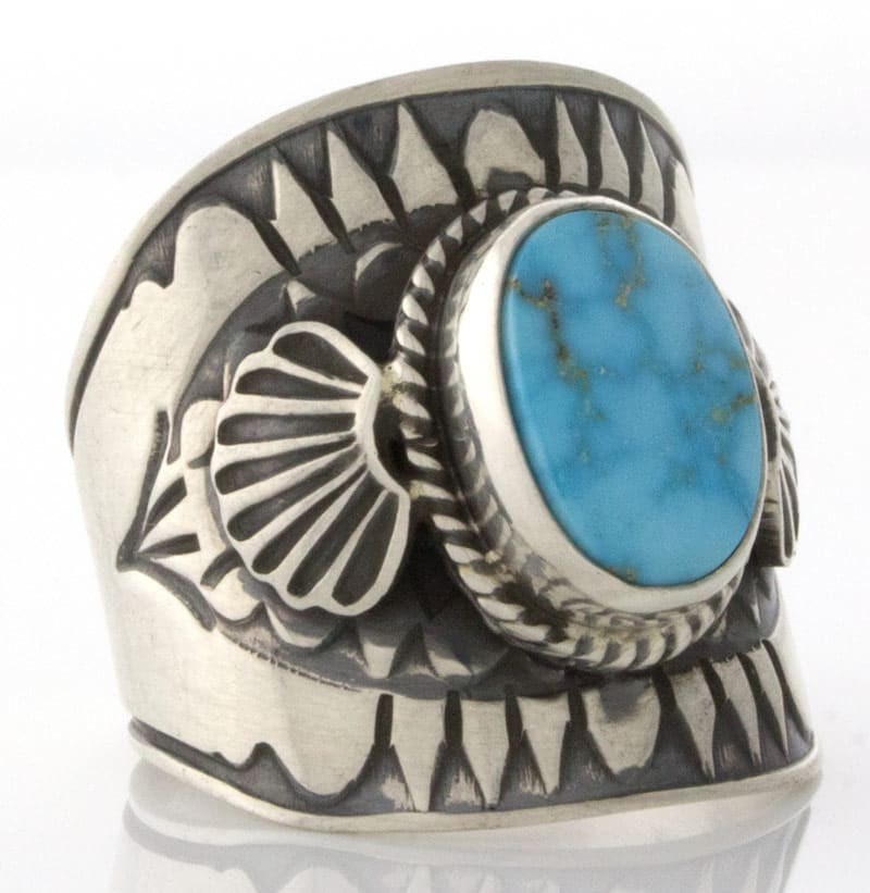 Natürlicher Kingman-Turquoise-Ring