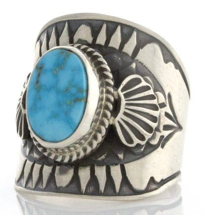 Natürlicher Kingman-Turquoise-Ring