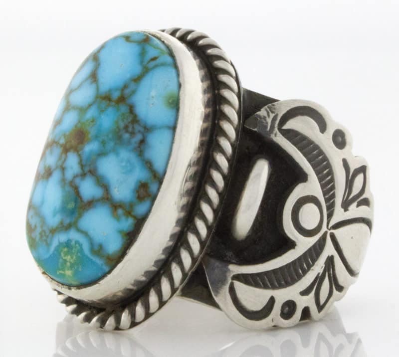 Natural Birdseye Kingman Turquoise Ring