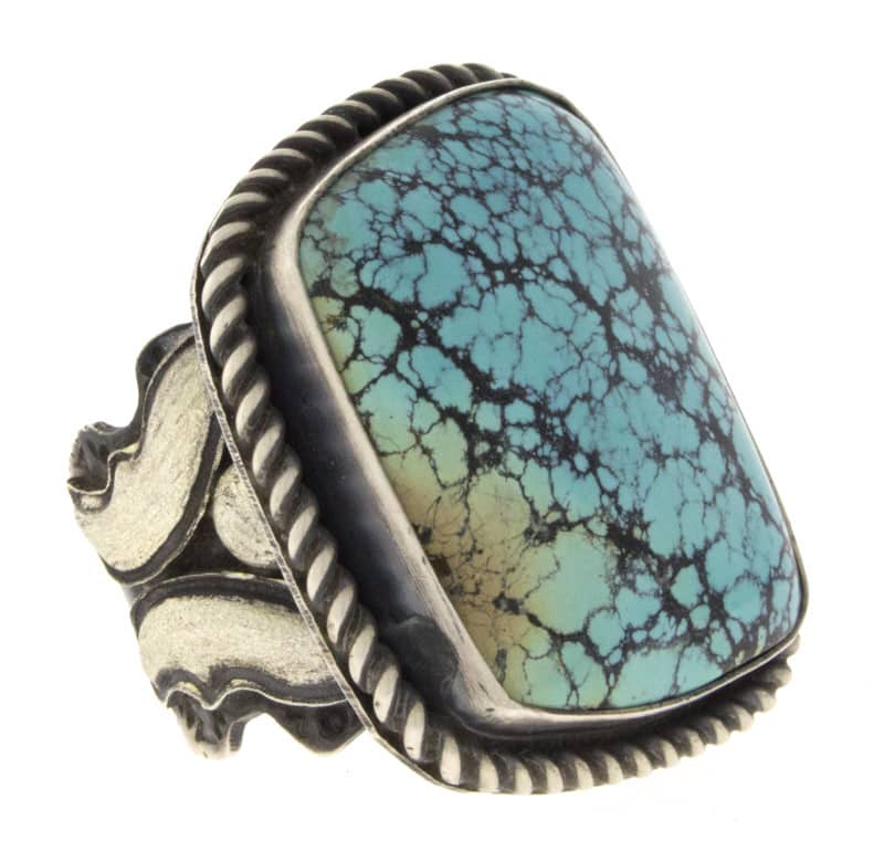 Bague en turquoise de montagne naturelle de Chine