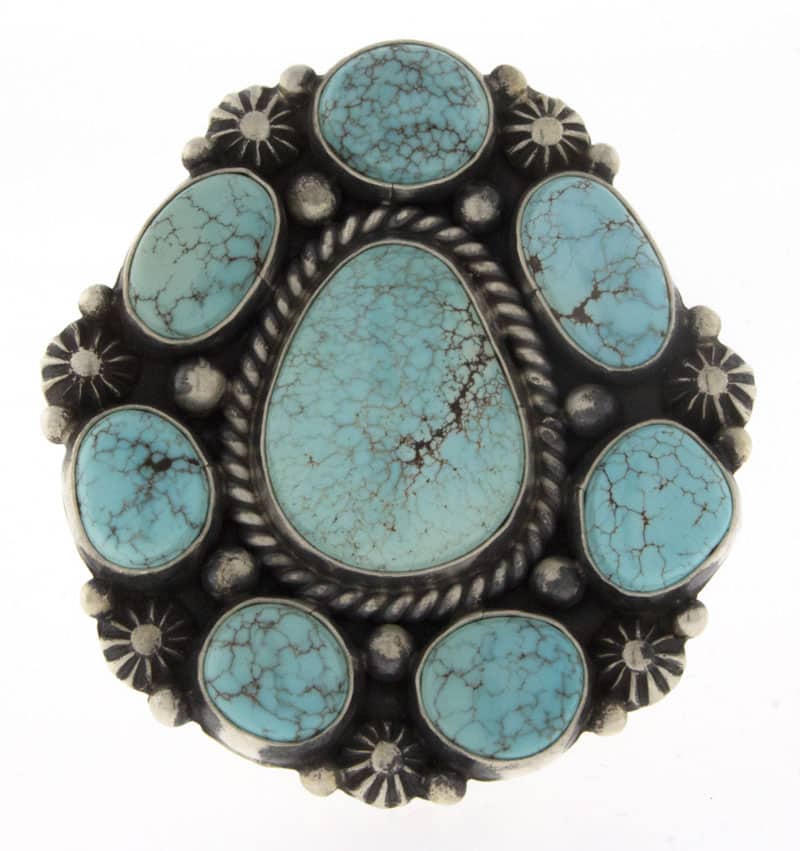 Natural #8 Turquoise Cluster Ring