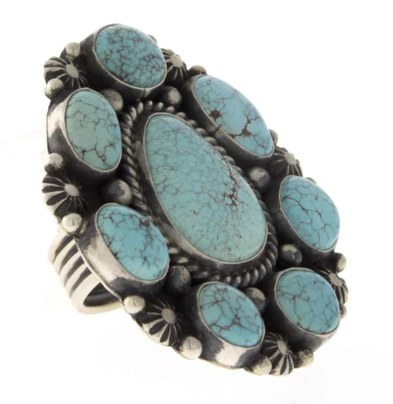 Natural #8 Turquoise Cluster Ring