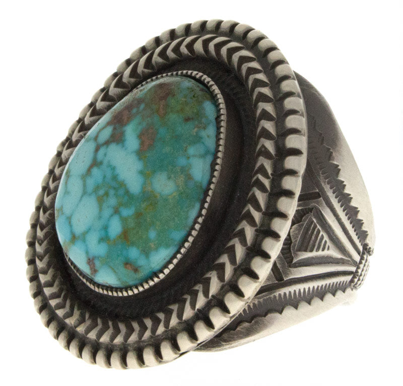 Bague en turquoise Kingman Birdseye naturel de haute qualité