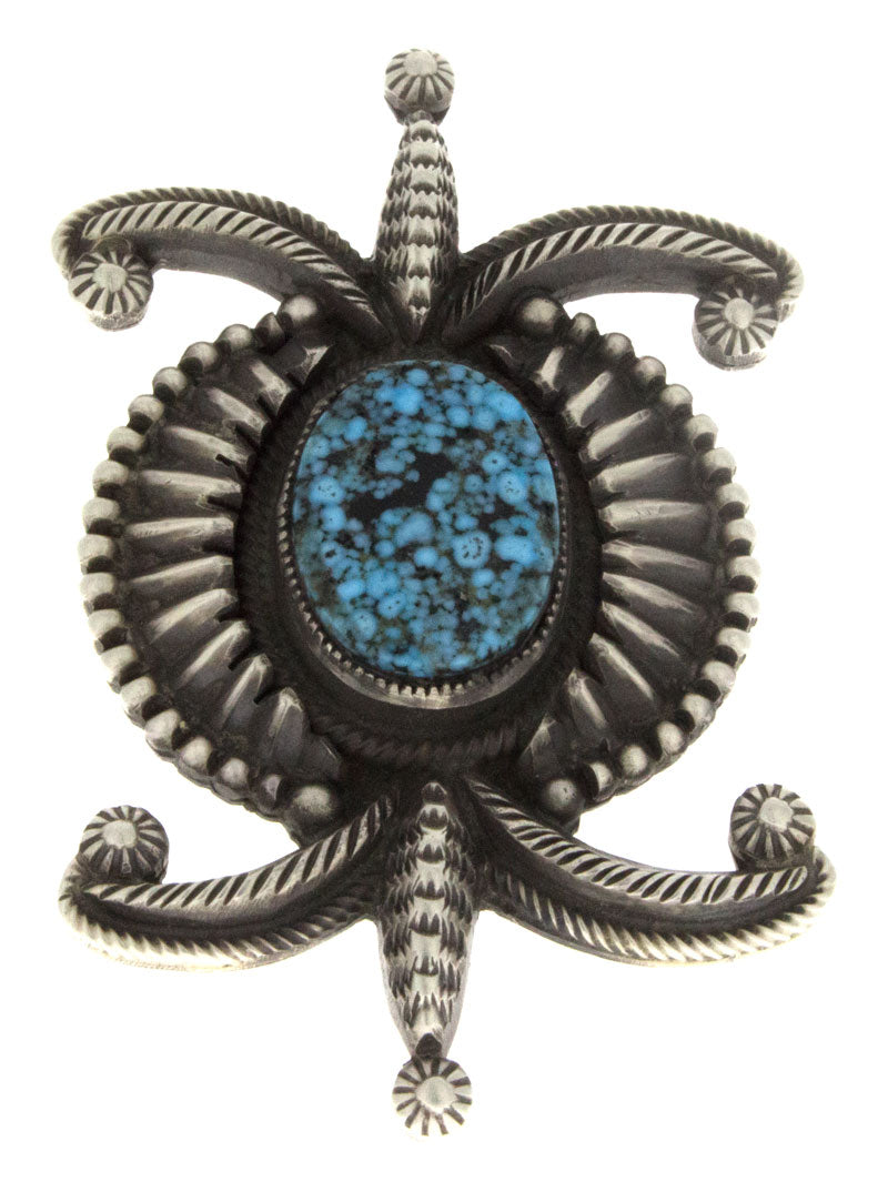 Natural Kingman Black Web Turquoise Ring