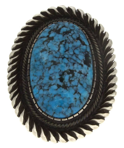 Natural Kingman Black Web Turquoise Ring