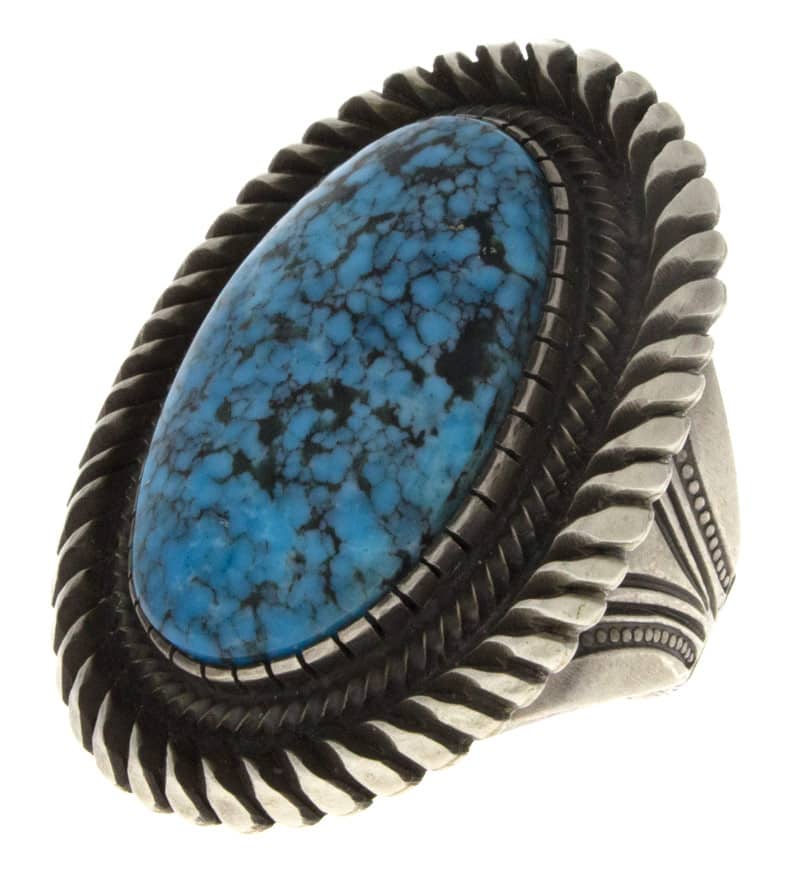 Bague en turquoise noire Kingman naturelle