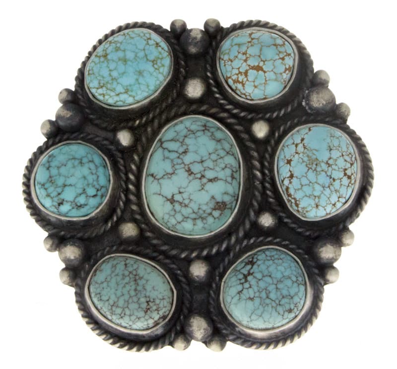 Natural #8 Web Turquoise Cluster Ring