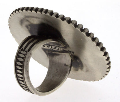 Natürlicher Birdseye Kingman Türkis Statement Ring