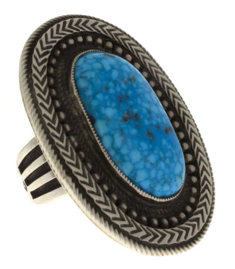 Natural Birdseye Kingman Turquoise Ring