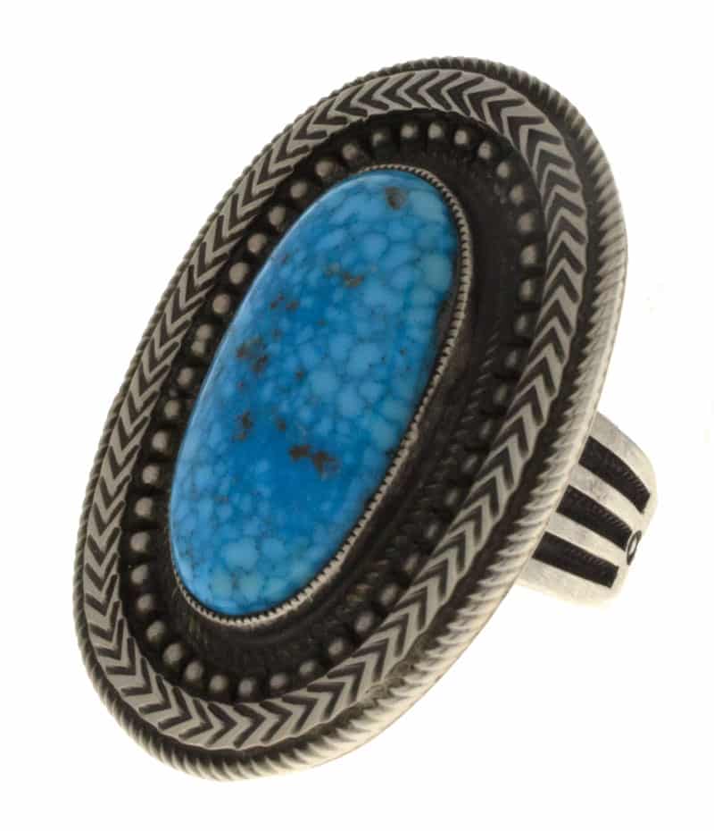 Natural Birdseye Kingman Turquoise Ring