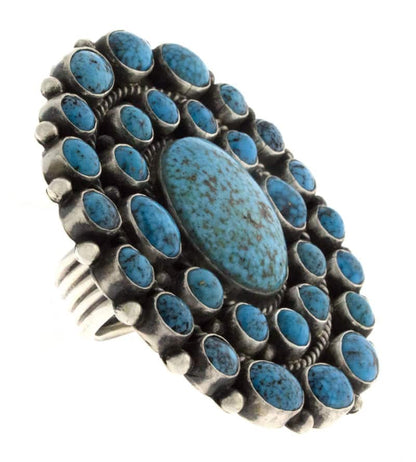 Kingman Turquoise Cluster Ring