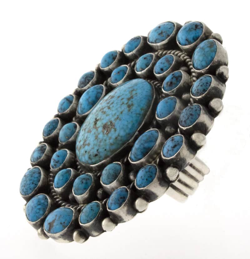 Kingman Turquoise Cluster Ring