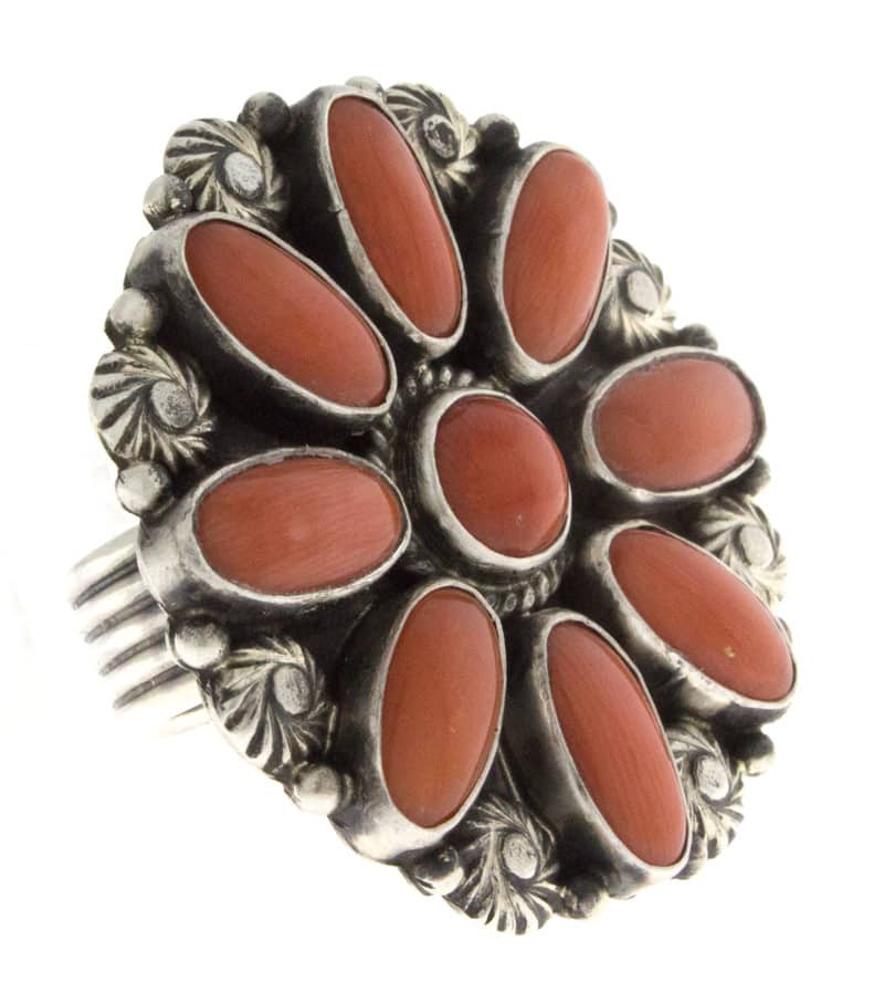 Natural Mediterranean Coral Cluster Ring