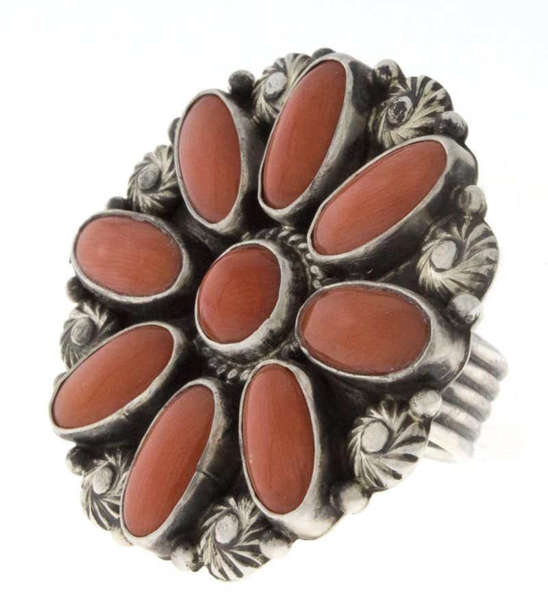 Natural Mediterranean Coral Cluster Ring