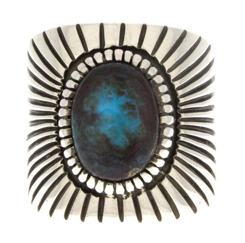 ***Bague en turquoise naturelle Bisbee vintage