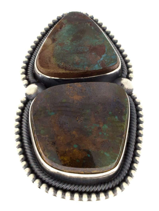 Double-Stacked Natural Royston Turquoise Statement Ring