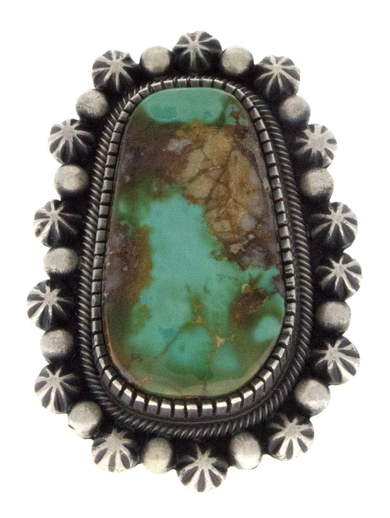 Bague de déclaration en turquoise Royston naturelle de haute qualité