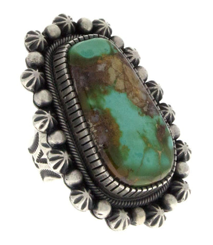 Bague de déclaration en turquoise Royston naturelle de haute qualité